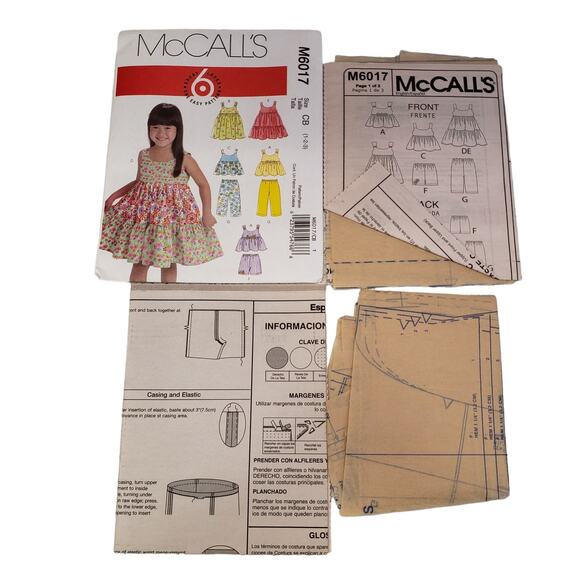 McCalls Sewing Pattern Toddler Dresses Tops Shorts Pants Childrens UNCUT - Picture 3 of 4